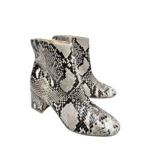 Chinese Laundry Booties Size 6 Snakeskin Print Embossed Ankle Boots Side Zip NEW